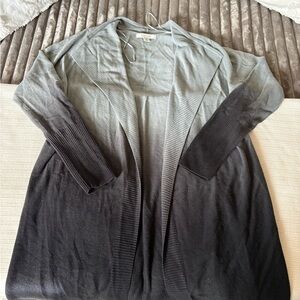 Adam Levine Collection Ombre Duster Cardigan in Gray and Black Medium